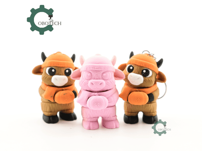 Digital Downloads - Cobotech Cozy Fall Highland Cow Articulated Keychain - Cute Backpack Keychain