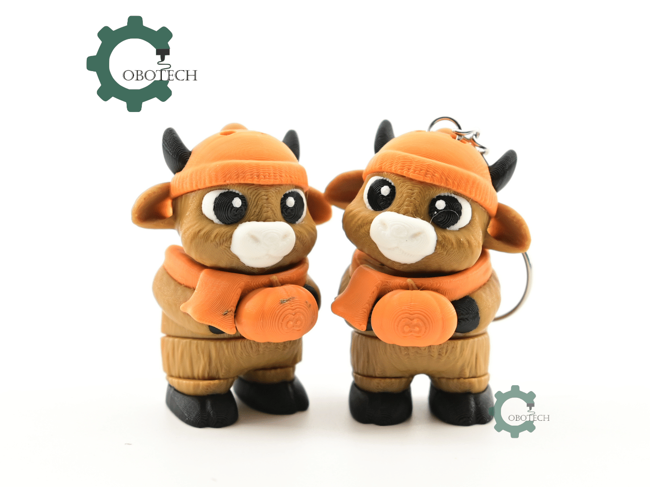 Digital Downloads - Cobotech Cozy Fall Highland Cow Articulated Keychain - Cute Backpack Keychain