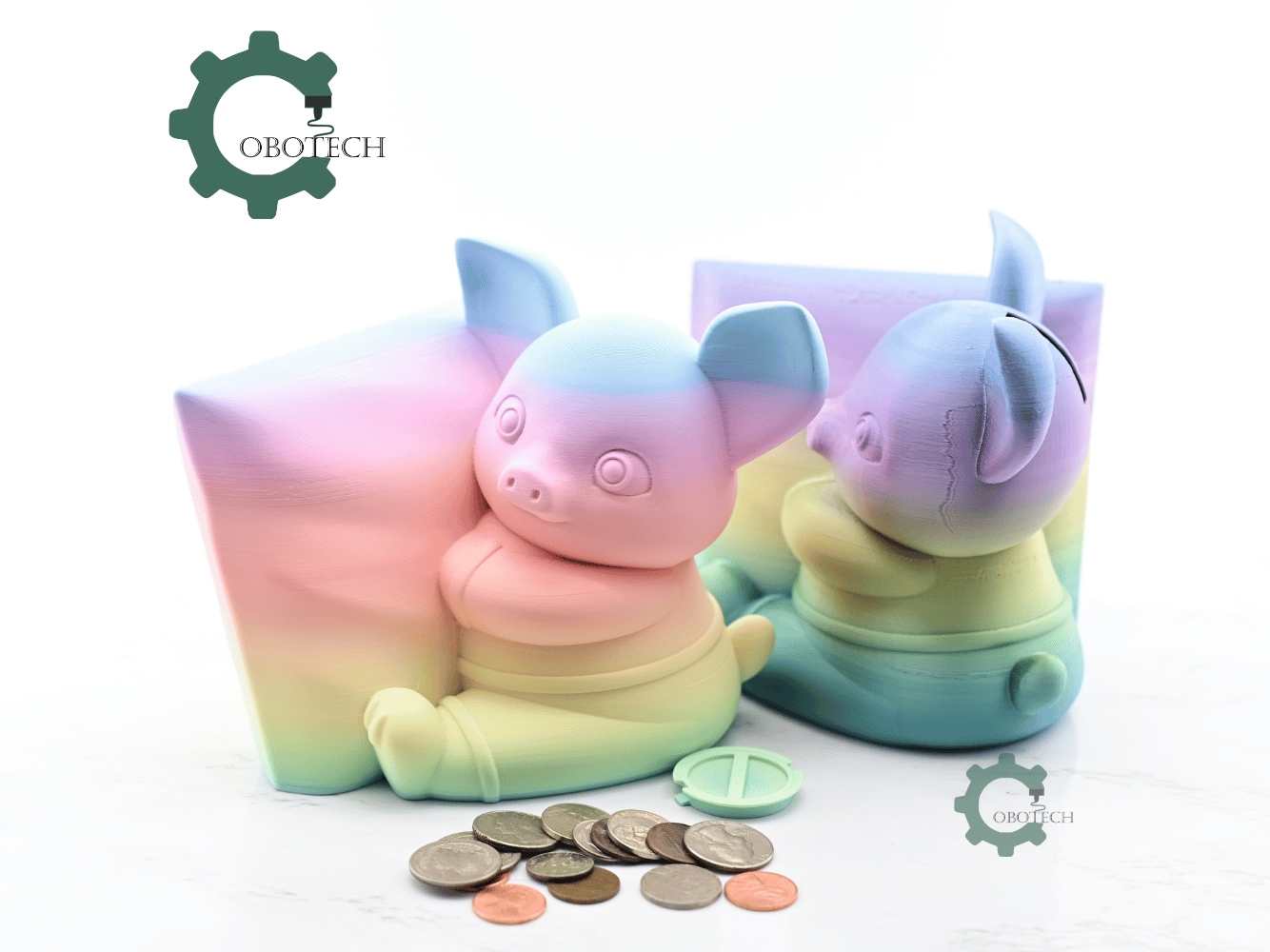 Digital Downloads - Cobotech Cozy Piggy Pillow Piggy Bank - Desk Decor - Coin Bank Gifts