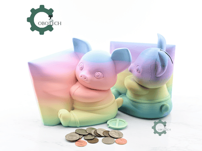 Digital Downloads - Cobotech Cozy Piggy Pillow Piggy Bank - Desk Decor - Coin Bank Gifts
