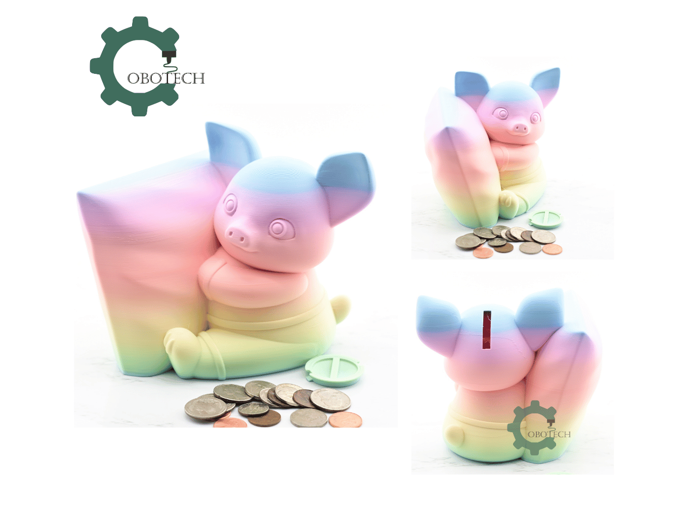 Digital Downloads - Cobotech Cozy Piggy Pillow Piggy Bank - Desk Decor - Coin Bank Gifts