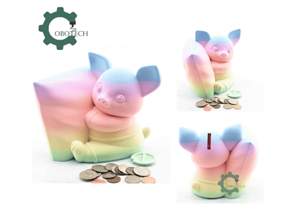 Digital Downloads - Cobotech Cozy Piggy Pillow Piggy Bank - Desk Decor - Coin Bank Gifts