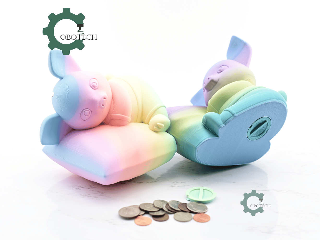 Digital Downloads - Cobotech Cozy Piggy Pillow Piggy Bank - Desk Decor - Coin Bank Gifts