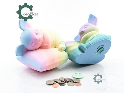 Digital Downloads - Cobotech Cozy Piggy Pillow Piggy Bank - Desk Decor - Coin Bank Gifts