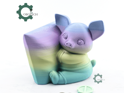 Digital Downloads - Cobotech Cozy Piggy Pillow Piggy Bank - Desk Decor - Coin Bank Gifts