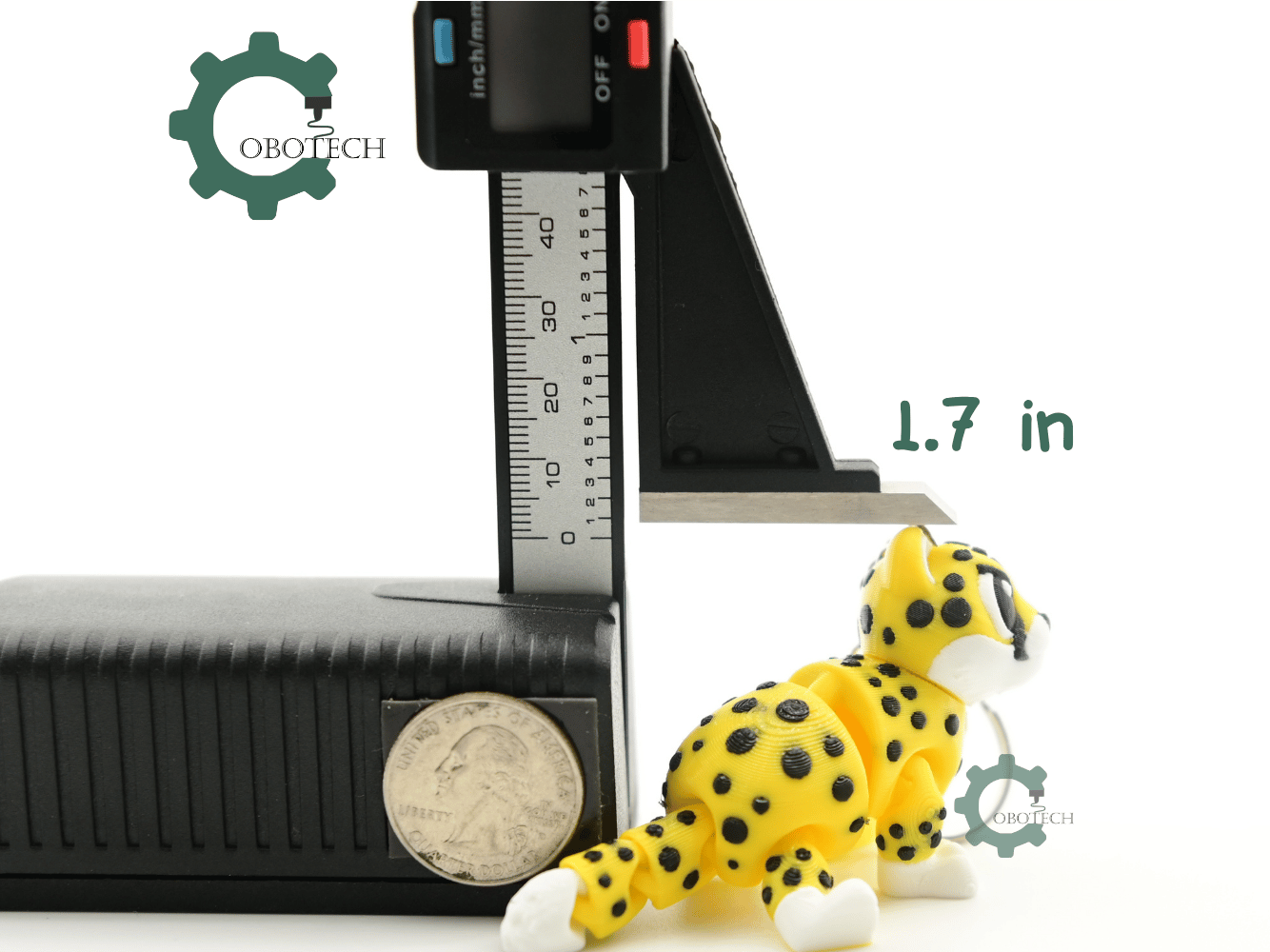 Digital Downloads - Cobotech Cute Grumpy Cheetah Articulated Keychain - Cute Backpack Keychain