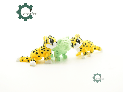 Digital Downloads - Cobotech Cute Grumpy Cheetah Articulated Keychain - Cute Backpack Keychain