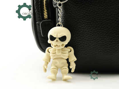 Digital Downloads - Cobotech Cute Grumpy Skeleton Articulated Keychain - Cute Backpack Keychain