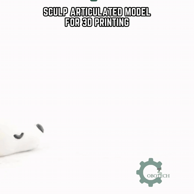 Digital Downloads - Cobotech Cute Sleeping Bear Articulated Keychain - Cute Backpack Keychain