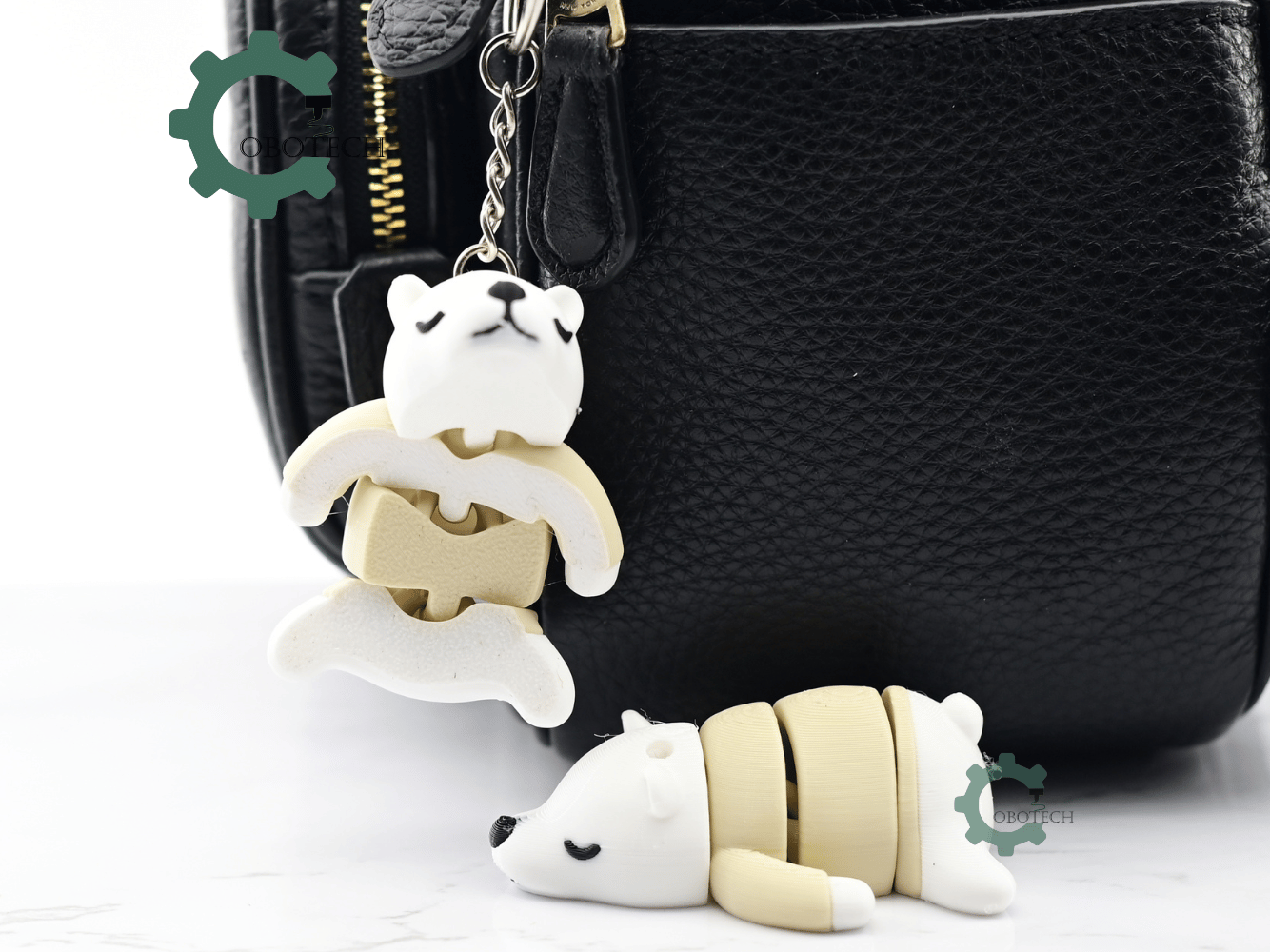 Digital Downloads - Cobotech Cute Sleeping Bear Articulated Keychain - Cute Backpack Keychain
