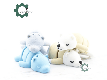 Digital Downloads - Cobotech Cute Sleeping Bear Articulated Keychain - Cute Backpack Keychain