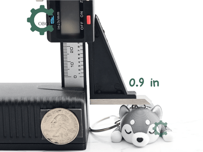 Digital Downloads - Cobotech Cute Sleeping Husky Articulated Keychain - Cute Backpack Keychain
