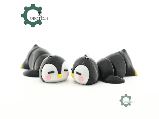 Digital Downloads - Cobotech Cute Sleepy Penguin Articulated Keychain - Cute Backpack Keychain