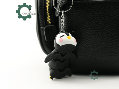 Digital Downloads - Cobotech Cute Sleepy Penguin Articulated Keychain - Cute Backpack Keychain