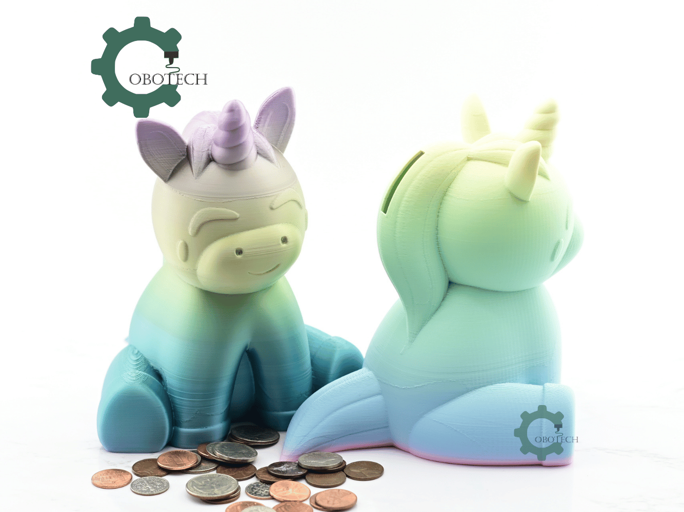 Digital Downloads - Cobotech Cute Unicorn Piggy Bank - Desk Decor - Coin Bank Gifts