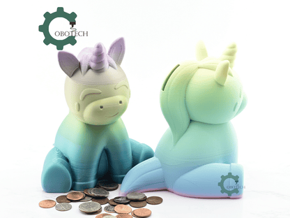 Digital Downloads - Cobotech Cute Unicorn Piggy Bank - Desk Decor - Coin Bank Gifts