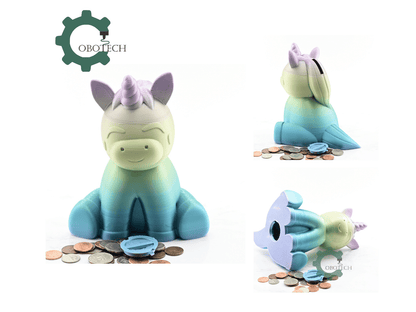 Digital Downloads - Cobotech Cute Unicorn Piggy Bank - Desk Decor - Coin Bank Gifts