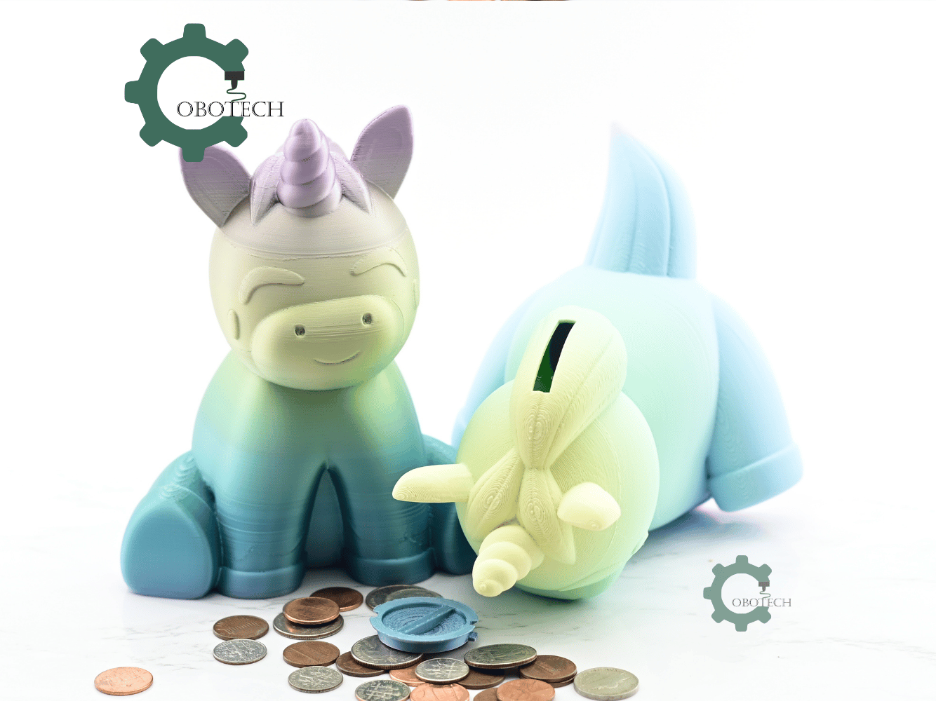 Digital Downloads - Cobotech Cute Unicorn Piggy Bank - Desk Decor - Coin Bank Gifts