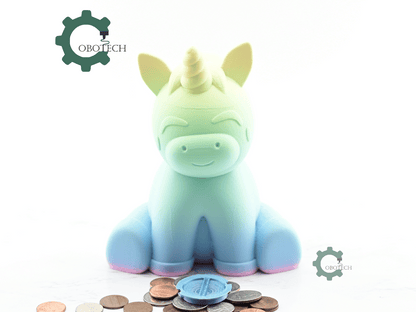 Digital Downloads - Cobotech Cute Unicorn Piggy Bank - Desk Decor - Coin Bank Gifts