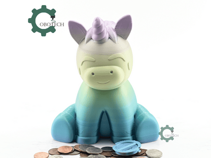 Digital Downloads - Cobotech Cute Unicorn Piggy Bank - Desk Decor - Coin Bank Gifts