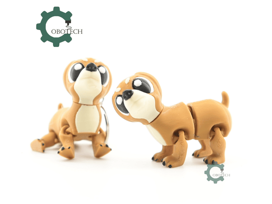 Digital Downloads - Cobotech Cute Wiener Dog Articulated Keychain - Cute Backpack Keychain
