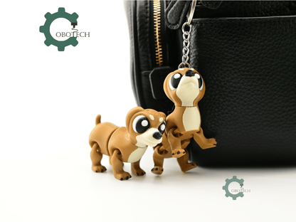 Digital Downloads - Cobotech Cute Wiener Dog Articulated Keychain - Cute Backpack Keychain
