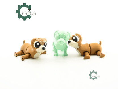 Digital Downloads - Cobotech Cute Wiener Dog Articulated Keychain - Cute Backpack Keychain