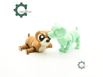 Digital Downloads - Cobotech Cute Wiener Dog Articulated Keychain - Cute Backpack Keychain