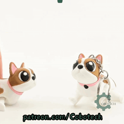 Digital Downloads - Cobotech French Bulldog For Animal Lovers Articulated Keychain - Cute Backpack Keychain