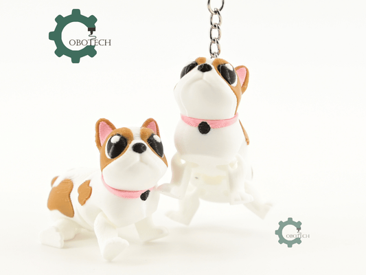 Digital Downloads - Cobotech French Bulldog For Animal Lovers Articulated Keychain - Cute Backpack Keychain