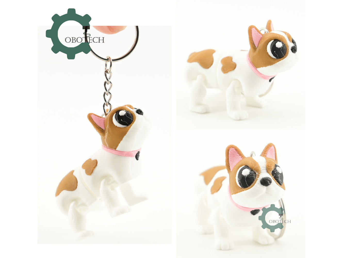 Digital Downloads - Cobotech French Bulldog For Animal Lovers Articulated Keychain - Cute Backpack Keychain