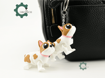Digital Downloads - Cobotech French Bulldog For Animal Lovers Articulated Keychain - Cute Backpack Keychain