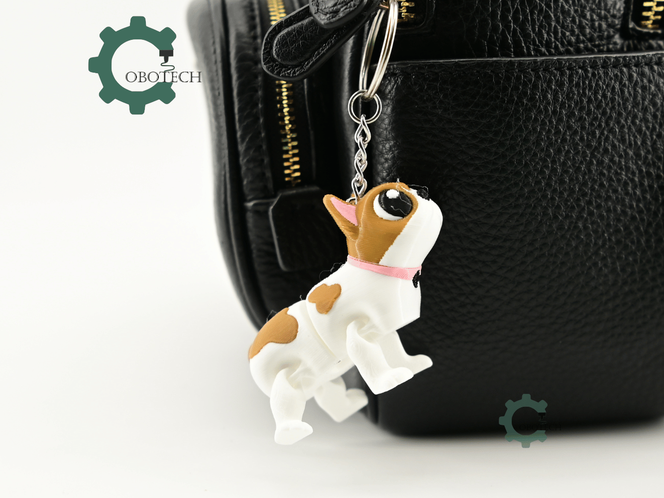 Digital Downloads - Cobotech French Bulldog For Animal Lovers Articulated Keychain - Cute Backpack Keychain