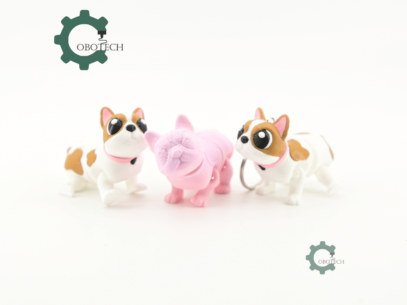 Digital Downloads - Cobotech French Bulldog For Animal Lovers Articulated Keychain - Cute Backpack Keychain