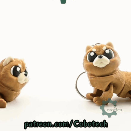 Digital Downloads - Cobotech Grumpy Fluffy Chow Chow Dog Articulated Keychain - Cute Backpack Keychain