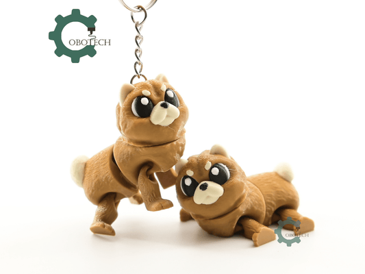 Digital Downloads - Cobotech Grumpy Fluffy Chow Chow Dog Articulated Keychain - Cute Backpack Keychain
