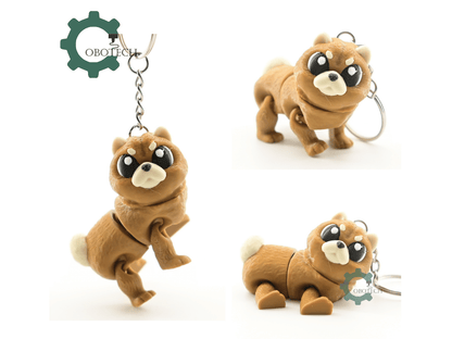 Digital Downloads - Cobotech Grumpy Fluffy Chow Chow Dog Articulated Keychain - Cute Backpack Keychain