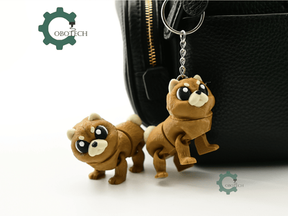 Digital Downloads - Cobotech Grumpy Fluffy Chow Chow Dog Articulated Keychain - Cute Backpack Keychain