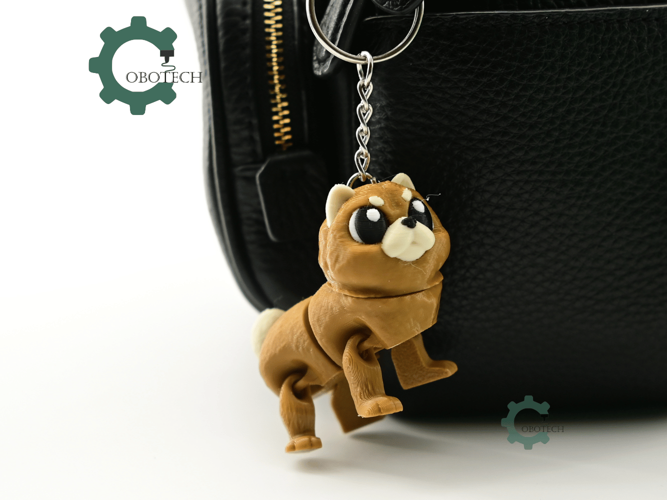 Digital Downloads - Cobotech Grumpy Fluffy Chow Chow Dog Articulated Keychain - Cute Backpack Keychain