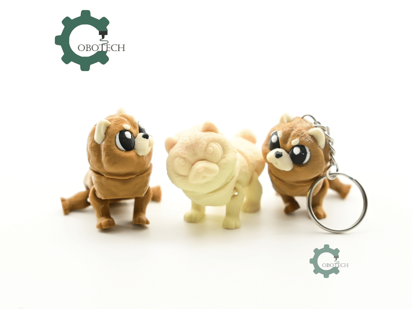 Digital Downloads - Cobotech Grumpy Fluffy Chow Chow Dog Articulated Keychain - Cute Backpack Keychain