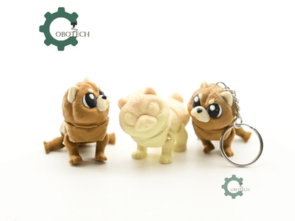 Digital Downloads - Cobotech Grumpy Fluffy Chow Chow Dog Articulated Keychain - Cute Backpack Keychain