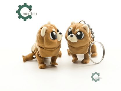 Digital Downloads - Cobotech Grumpy Fluffy Chow Chow Dog Articulated Keychain - Cute Backpack Keychain
