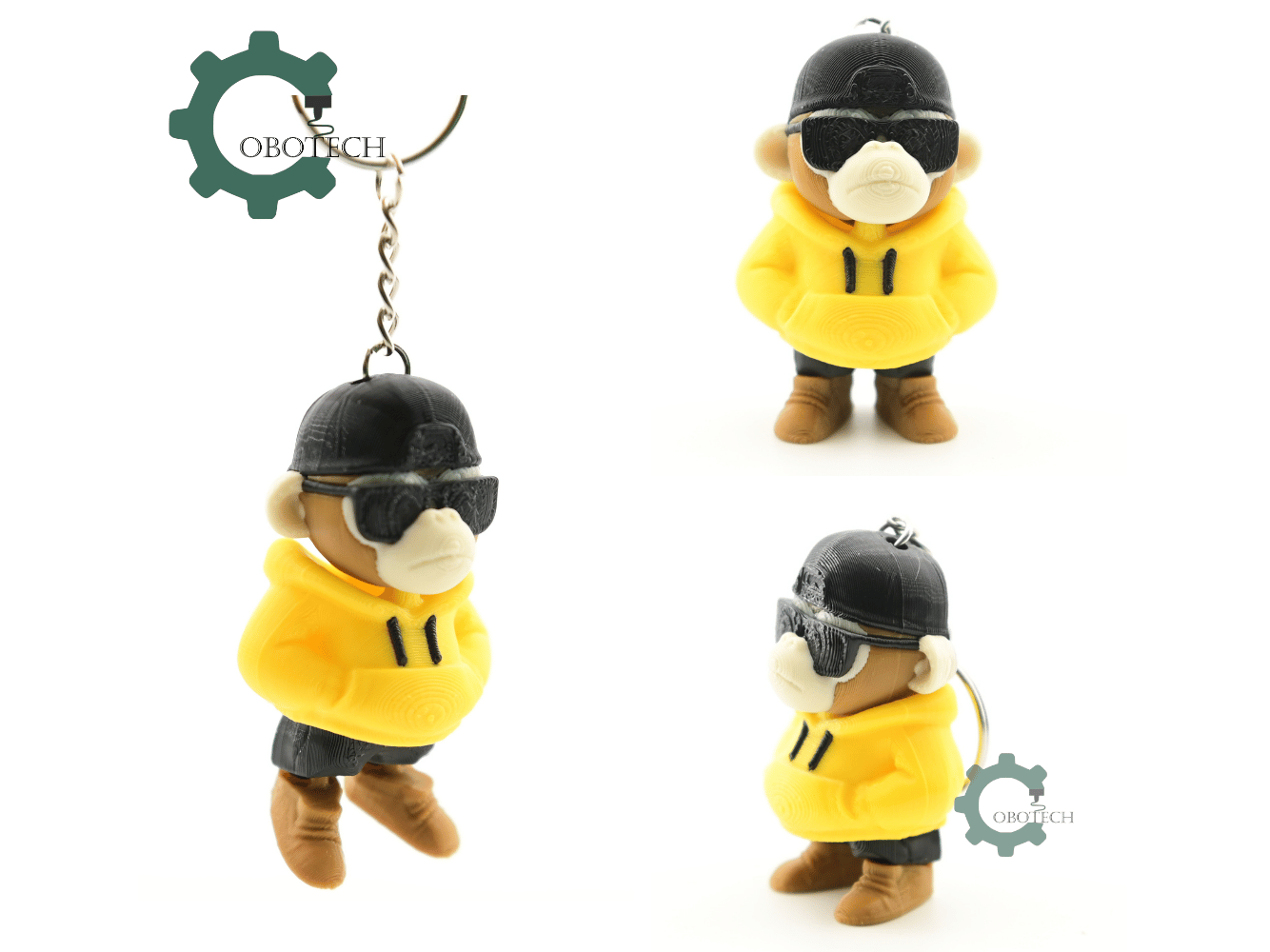 Digital Downloads - Cobotech Grumpy Monkey Urban Vibes Articulated Keychain - Cute Backpack Keychain