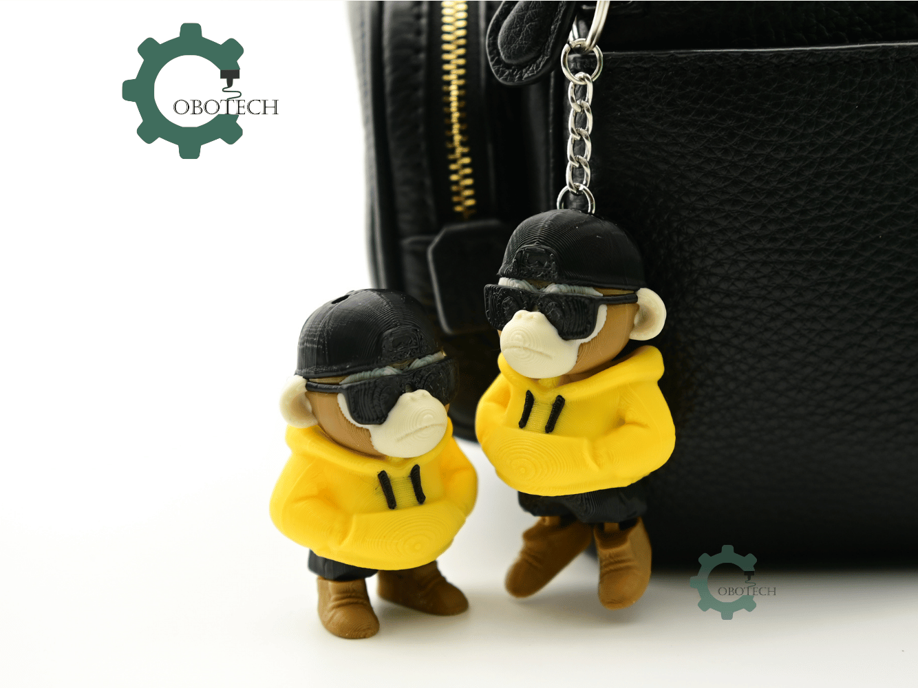 Digital Downloads - Cobotech Grumpy Monkey Urban Vibes Articulated Keychain - Cute Backpack Keychain