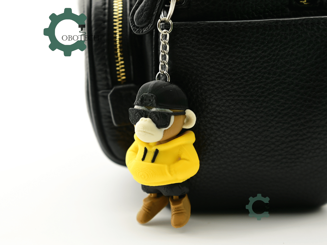 Digital Downloads - Cobotech Grumpy Monkey Urban Vibes Articulated Keychain - Cute Backpack Keychain