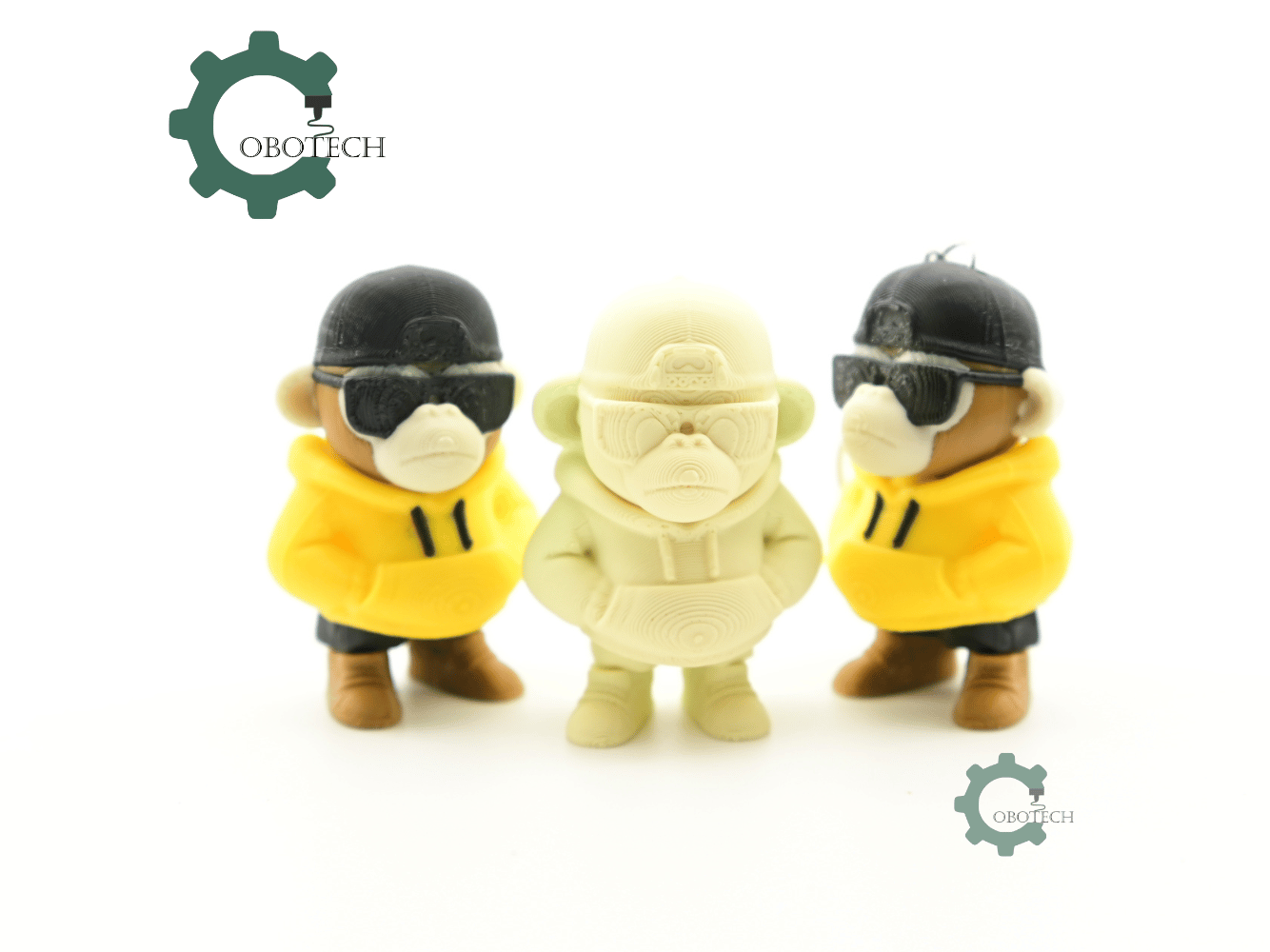Digital Downloads - Cobotech Grumpy Monkey Urban Vibes Articulated Keychain - Cute Backpack Keychain