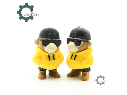 Digital Downloads - Cobotech Grumpy Monkey Urban Vibes Articulated Keychain - Cute Backpack Keychain
