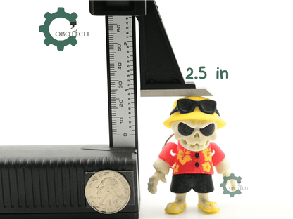 Digital Downloads - Cobotech Grumpy Skeleton In Hawaiian Shirt Articulated Keychain - Cute Backpack Keychain