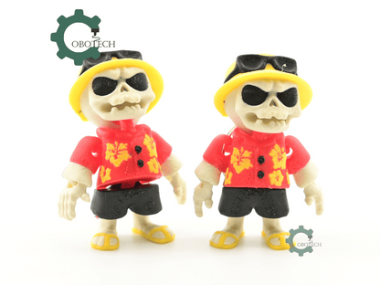 Digital Downloads - Cobotech Grumpy Skeleton In Hawaiian Shirt Articulated Keychain - Cute Backpack Keychain