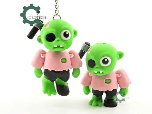 Digital Downloads - Cobotech Halloween Axe Zombie Articulated Keychain - Cute Backpack Keychain